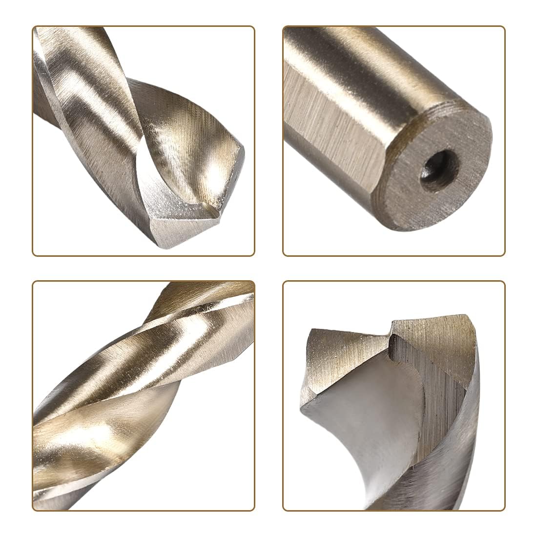 NACX 21mm Reduced Shank Cobalt Drill Bit, HSS 6542 High-Speed Steel Twist Drill Bits with 1/2” Shank for Metal Plastic Wood