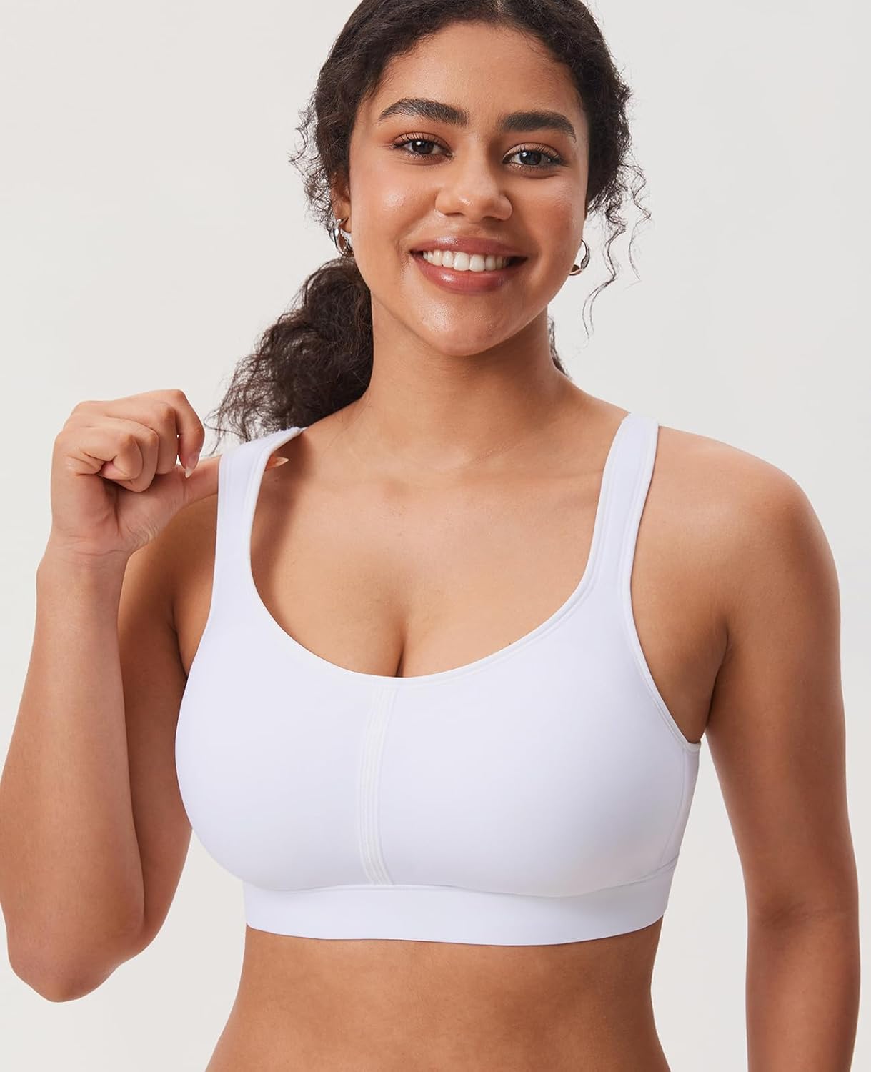 AISILIN Women's Wireless Plus Size Bra Comfort Full Coverage Lightly Lined No Underwire Smooth Scoop Neck