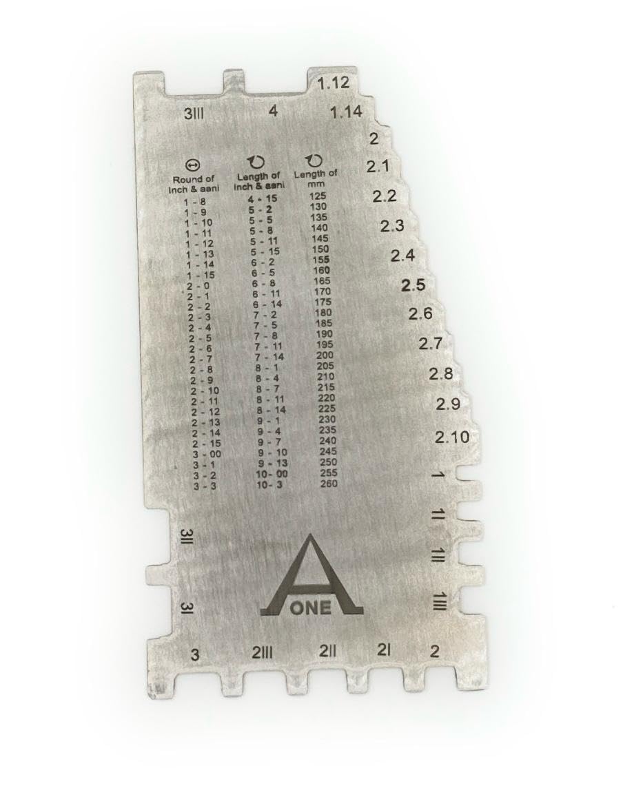 Aone Bangle & Bracelet Scale Gauge in Inch, Aani & Metric for Measuring Sizes of Bangles & Bracelets for Showroom, Workshop, Goldsmith, Jewellery Making & Repair, Hobby Crafts DIY