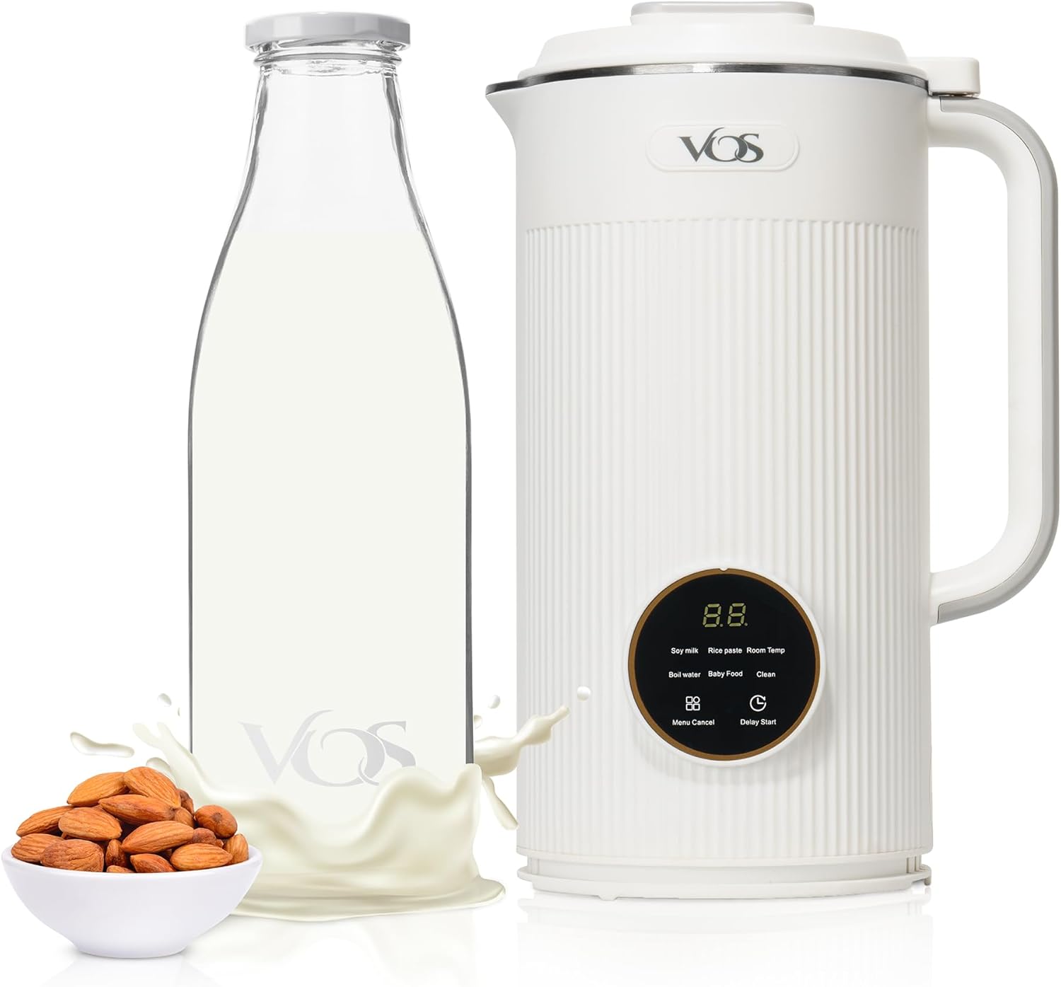 Vos Nut Milk Maker Machine HighCapacity 40oz 1.2 Liter with Gift Glass