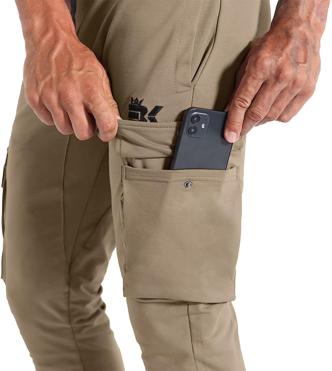 BROKIG Mens Cargo Workout Joggers Pants Tapered Gym Athletic Tactical Slim Sweatpants Men with Pockets - Image 4