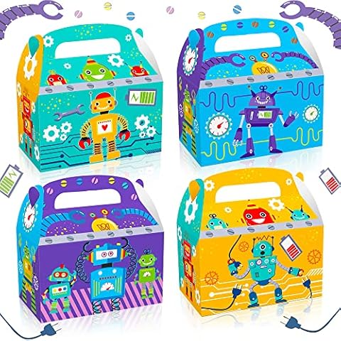 LaVenty 12 PCS Robot Party Treat Boxes Cover