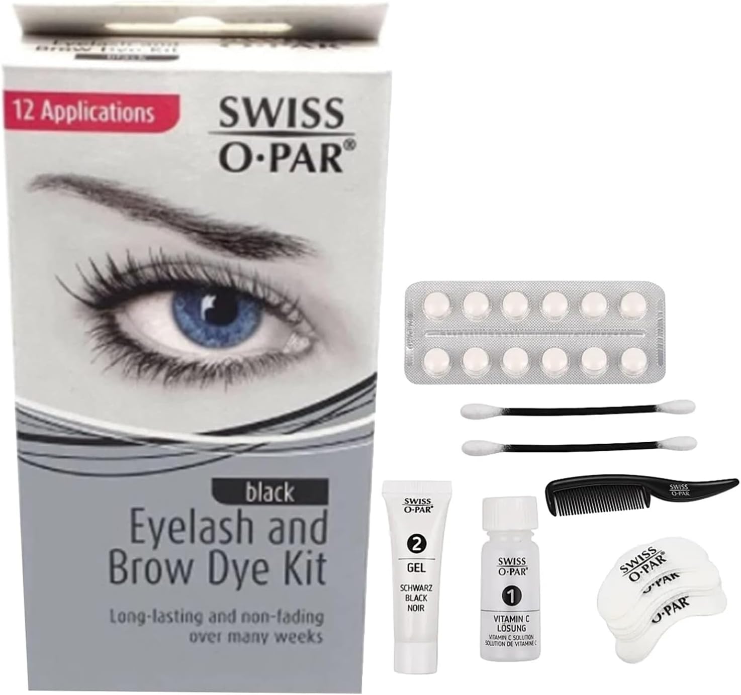 SwissOPar Womens Ladies Eyelash & Eyebrow Lash & Brow Volumiser Natural Sensitive Eyes Dye