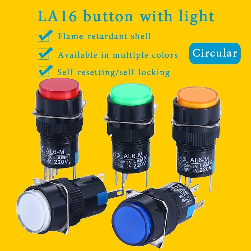 Bouton poussoir lumineux 24V LA16 pour éviter les erreurs de commande - 2