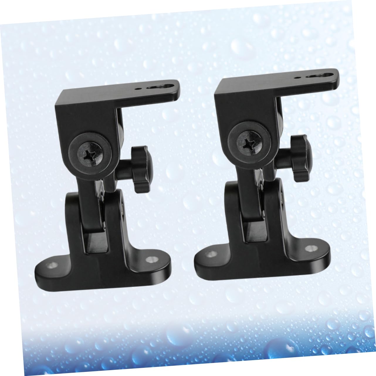 Uonlytech Support Mural pour Haut-Parleur, Support D’Enceinte en Alliage de Zinc Noir, 2 Pièces, Réglage D’Angle, Montage Mural pour Son Surround