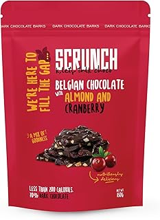 Scrunch Almond and Cranberry Belgian Dark Chocolate 150 g