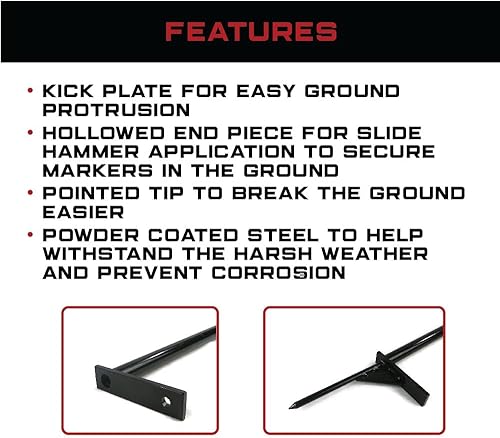 Miniatura 3 de The ROP Shop | Herramienta de instalación de estacas de nieve duradera para marcadores de entrada de hasta 5/16 pulgadas de diámetro