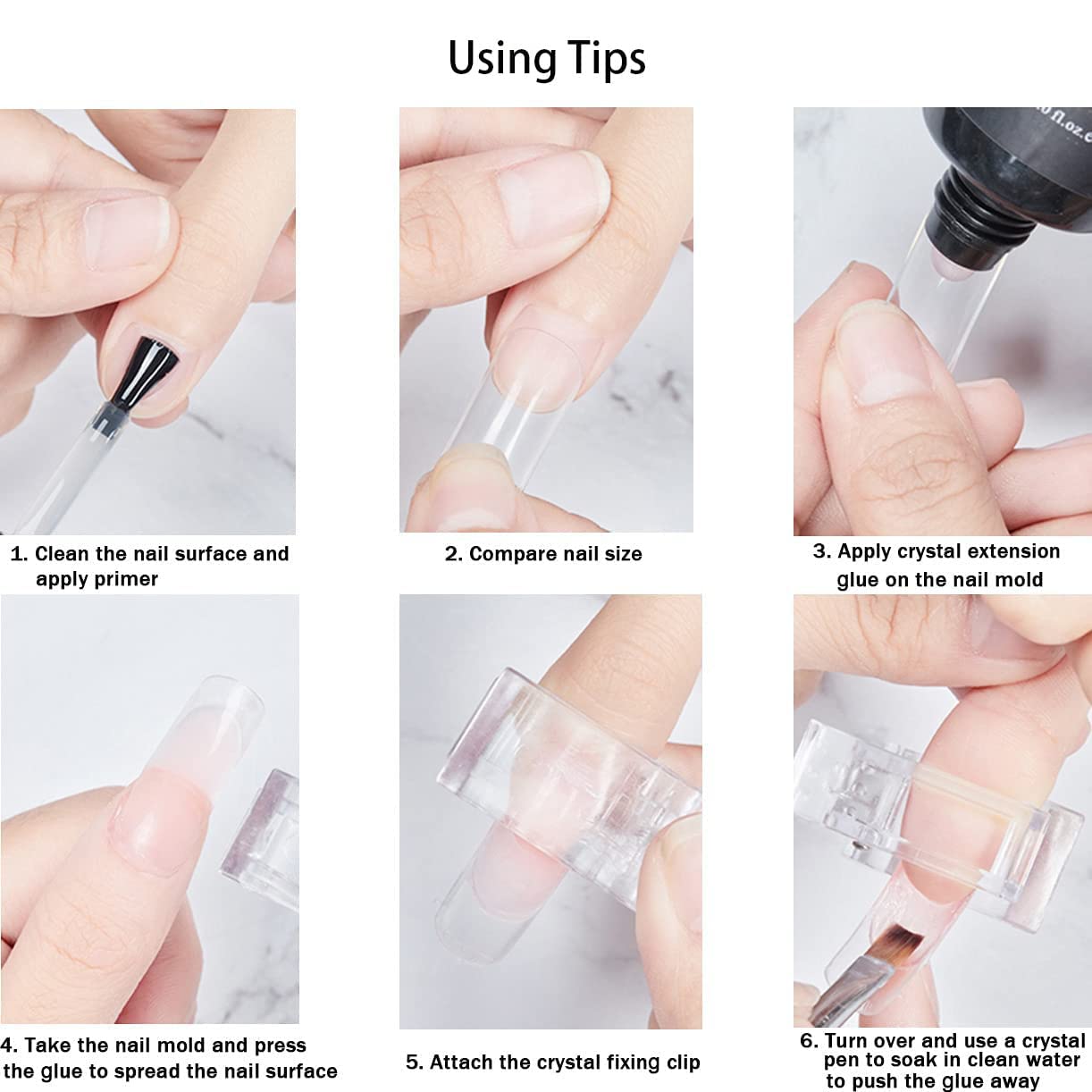Kiyaan 10pcs Transparent Nail Tip Clips, Poly Quick Building Nail Gel Clamps Acrylic Nail Extension UV LED Builder for DIY Manicure Poly Extension Gel Nails 4