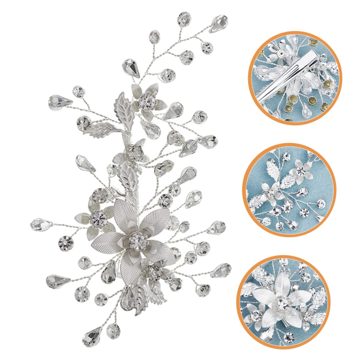 Abaodam 3stücke Braut Haarschmuck Blumen Haarspange Mit Strass Elegantes Accessoire Für Hochzeiten Partys Und Besondere Anlässe Geeignet Für Lange Und Dicke Haare Sicher Und