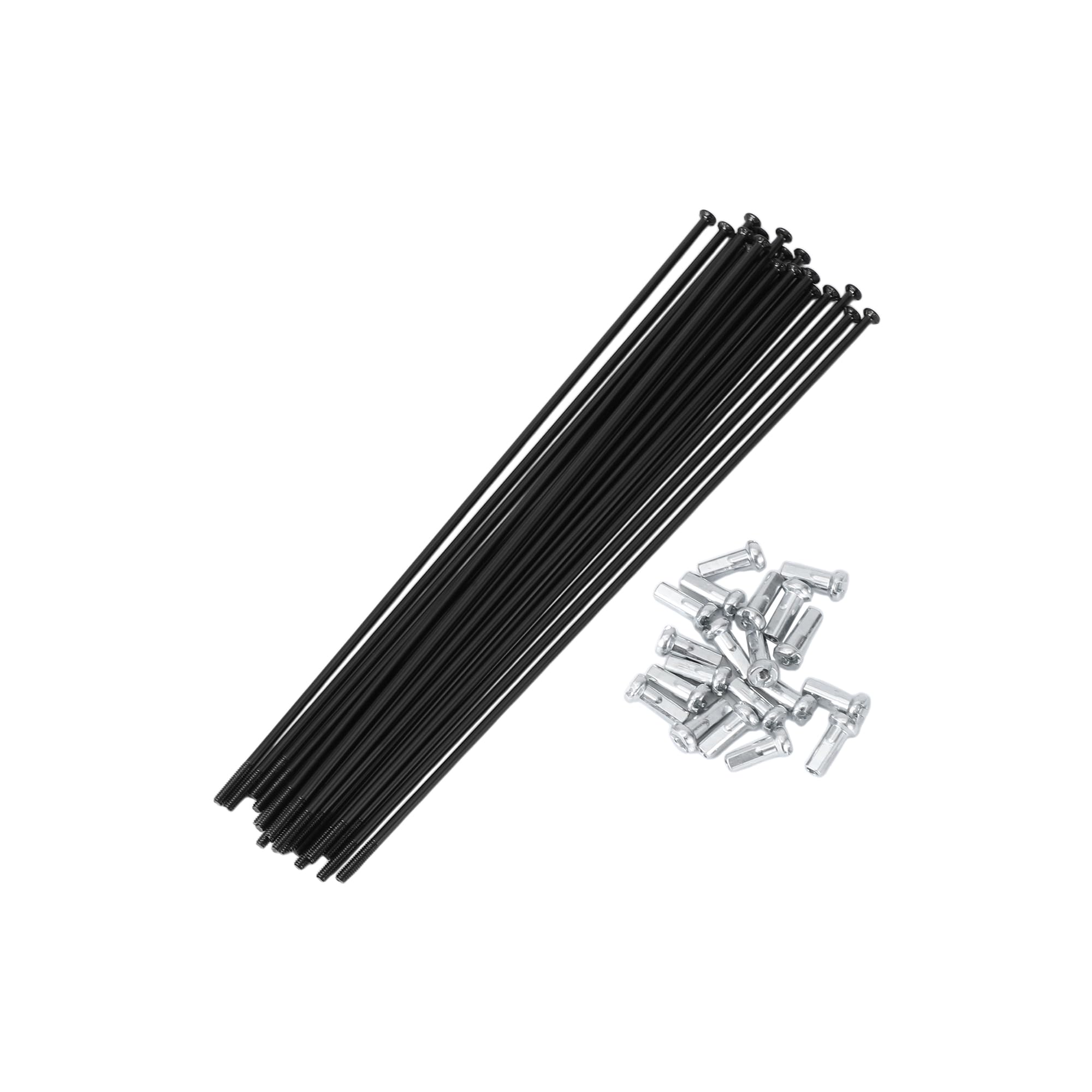 Motoforti 20 Set 14G Straight Pull Bicycle Spokes 152mm Straight Pull Bike Wheel Spokes Carbon Steel Black