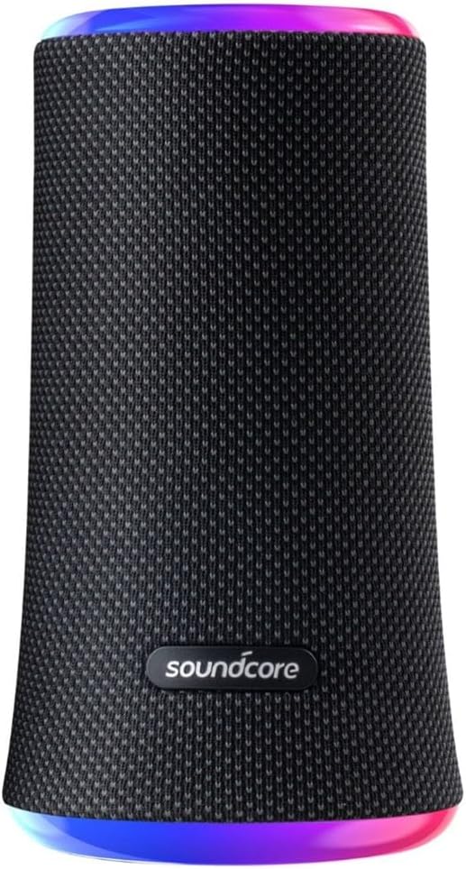 soundcoreFlare Portable Wireless Bluetooth Speaker IPX7 Waterproof 2-20W, 360° Immersive Sound, Music Driven Light Show, PartyCast (Connect up to 100 Speakers),