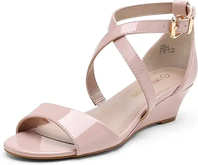 DREAM PAIRS Women's Ankle Strap Low Wedge Sandals