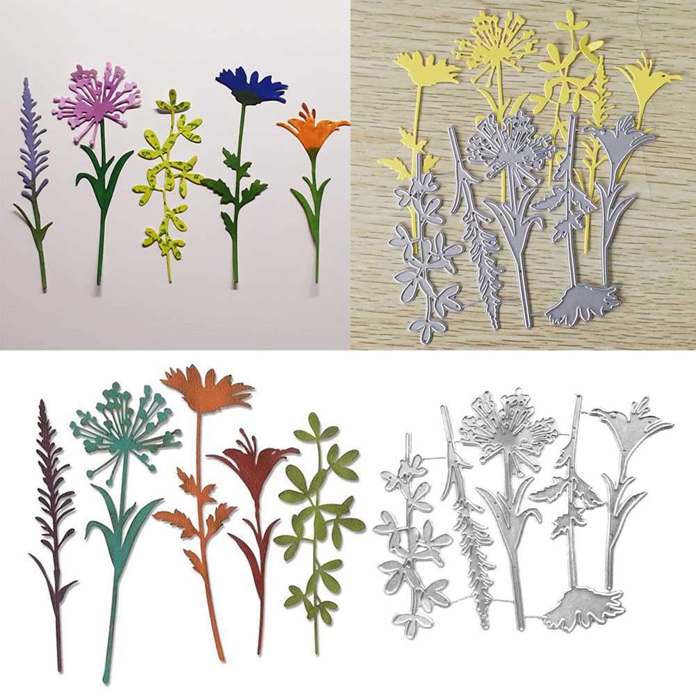 Tailor13me Fustelle Metalliche Per Scrapbooking – Set Fiori E Foglie Per Goffratura, Biglietti Fai Da Te