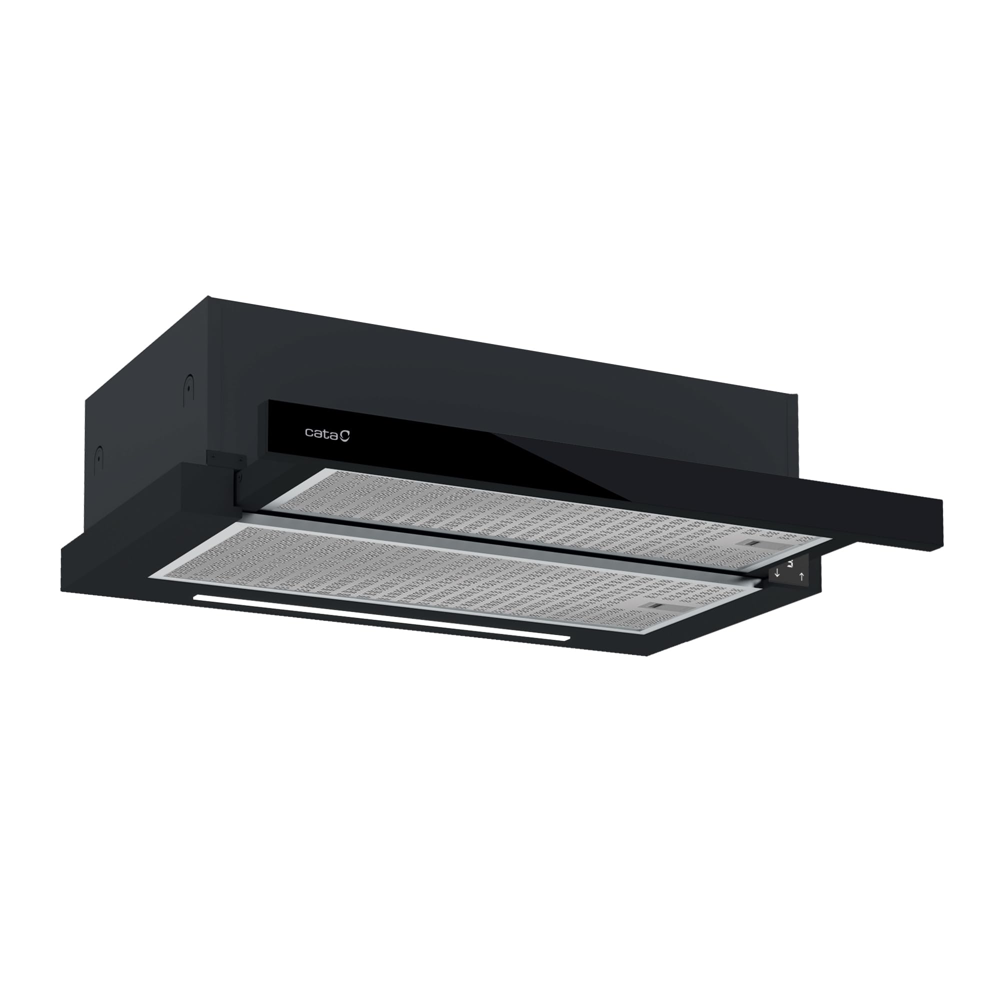 CATA Campana Extractora Telescópica, 391 m³/h, 4 Velocidades 3+1 Turbo, Control Táctil con Display, Motor Brushless de 53 W, LED Regulable, Clase A+, Negro