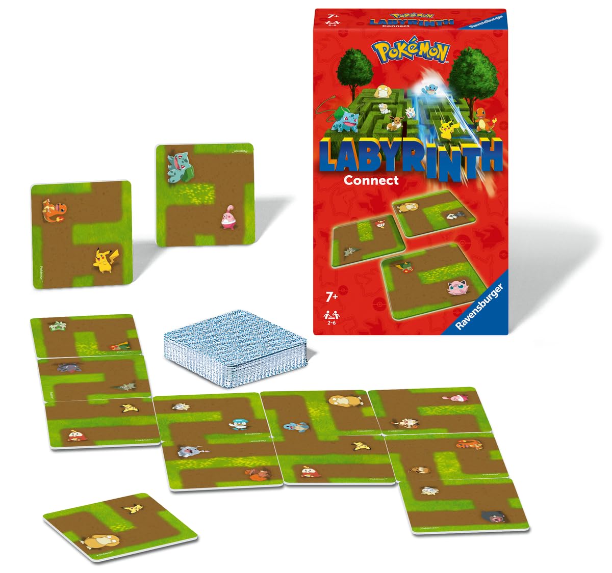 Ravensburger - Laberinto Pokemon Connect, Juegos de Mesa Niños 7 Años o más, 2-6 Jugadores, Juego de Viaje, Regalo Niño 7 años, Juegos de Mesa Familia, Versión en Español