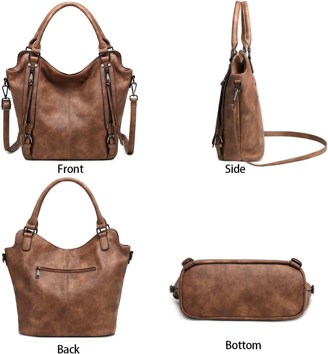 lapsting Hobo Bags for Women Handbags Purse Ladies Boho Shoulder Bag Crossbody Purses Faux Leather - Image 3