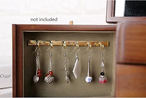 Miniatura 8 de Joyero organizador de madera de 5 capas y 4 cajones con cerradura de combinación para mujer, contenedor de almacenamiento de joyas grande de madera