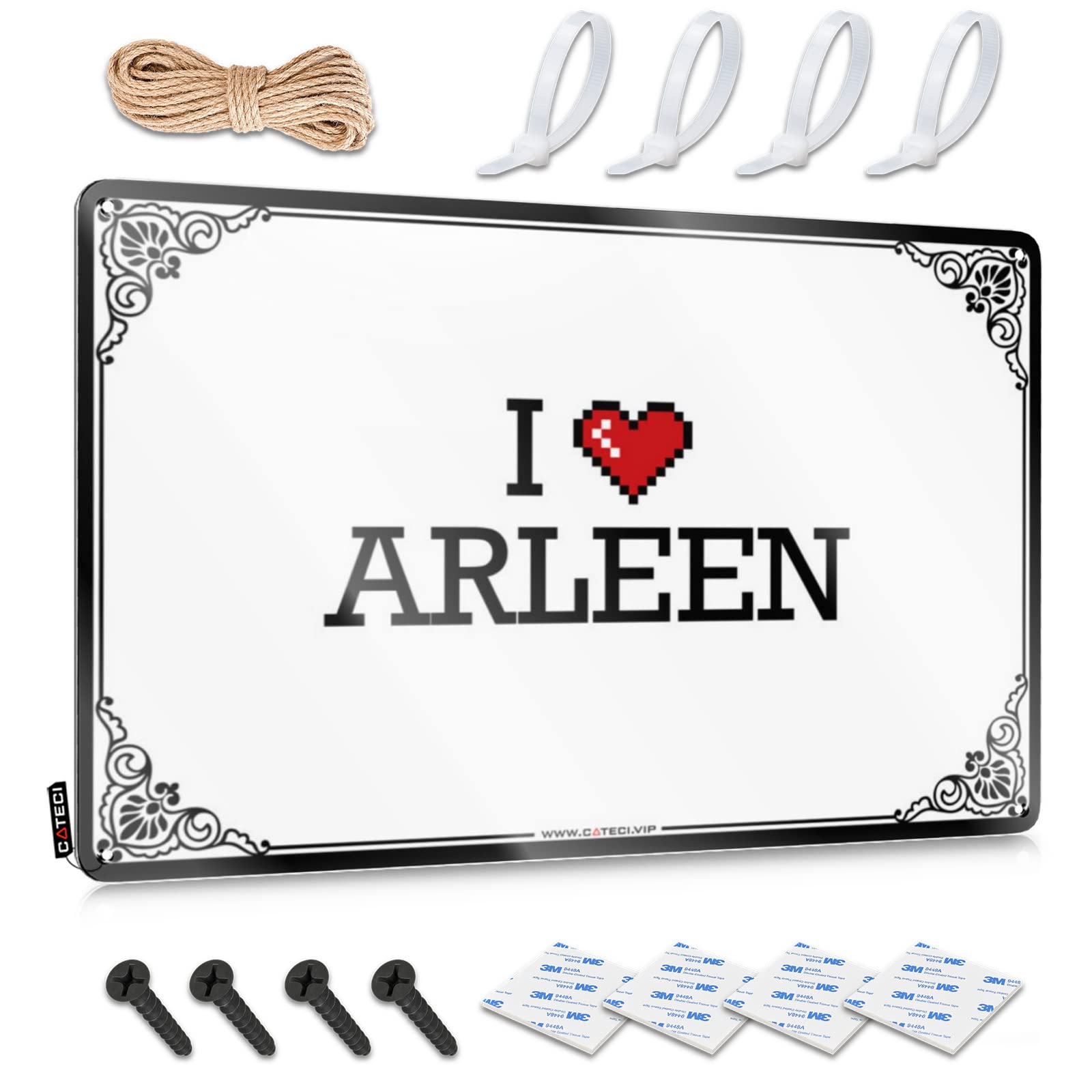 Fzfn Men's Colour Matal Sign Beer Ready To Hang - I Love Arleen Nice For Gym(30X40cm)