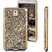 Galaxy Note 3 Case, NSSTAR Beauty Luxury Shiny Sparkle Bling Bling Glitter Handcraft Crystal [Rhinestone Diamond] Hard Plastic Plated Slim Case Cover Full Cover Protective Case for Samsung Galaxy Note 3 (Diamond: Gold)