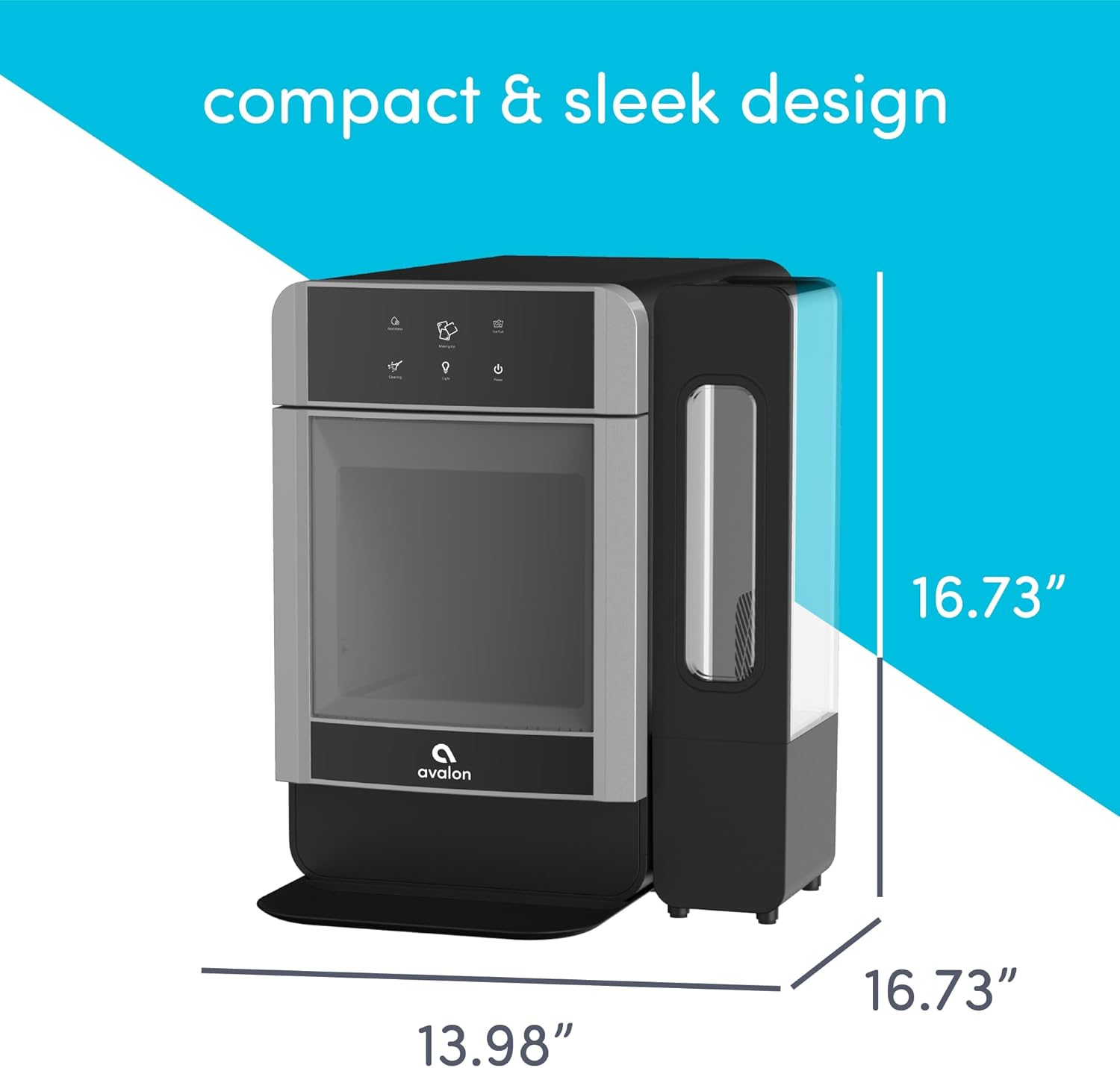Avalon Nugget Ice Maker Chewable Ice 38 lbs Per Day, One Click Operation, Large Ice Storage, 1 Gallon Water Tank