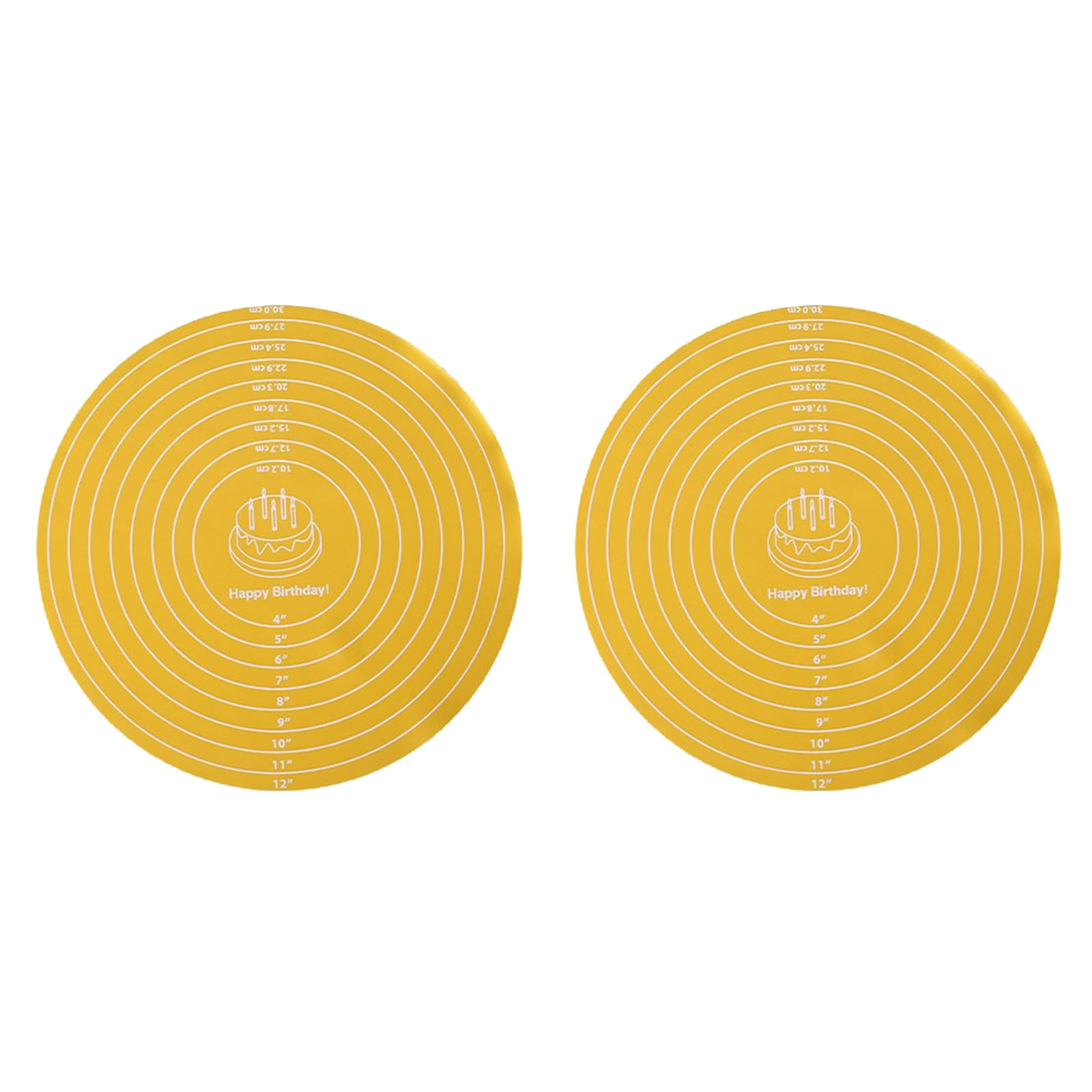 Qusinfc Of 2 Silicone Round Pastries Board for Bread Pizza Cookie Dough Rolling Preparation and Baking Mat Silicone Dough Rolling Pad for Bread