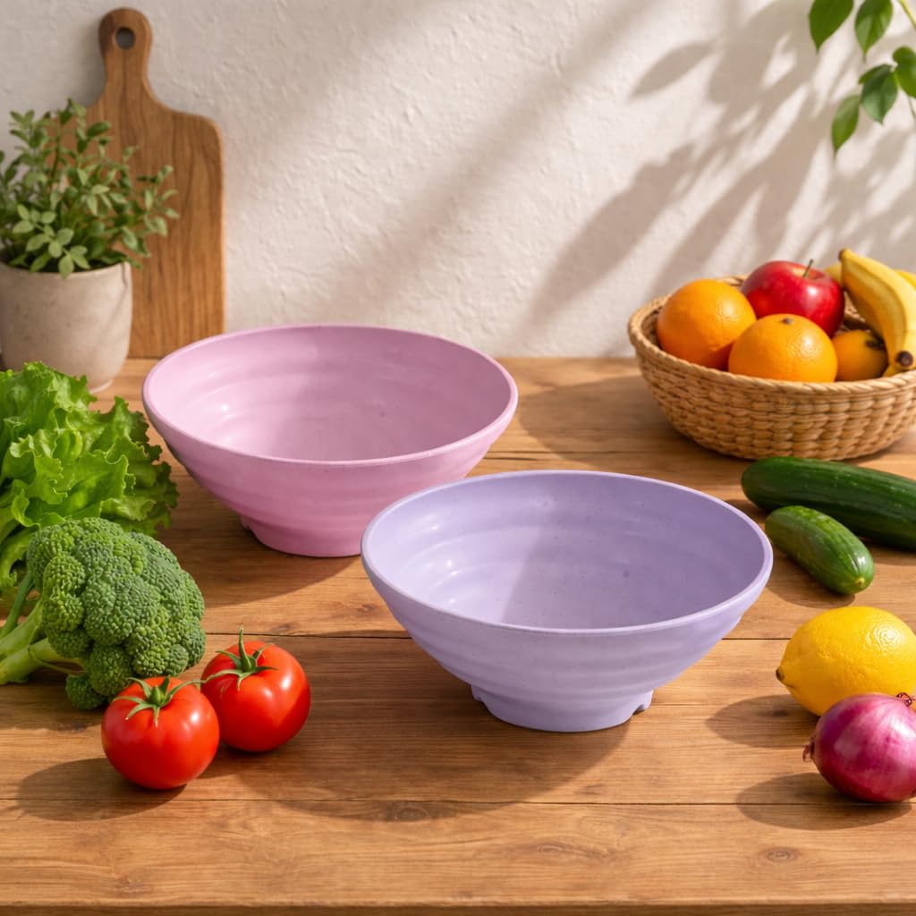 Wheat Straw Salad Bowls Set (900ml) – Large Microwave Safe, Unbreakable & Stackable Bowls for Salad, Soup, Ramen – BPA-Free, Eco-Friendly, Lightweight Serving Bowls for Kitchen (6, Green) — Amazon image 21