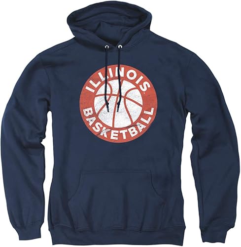 University of Illinois Sudadera con capucha oficial de Illinois Circle Basketball unisex para adultos