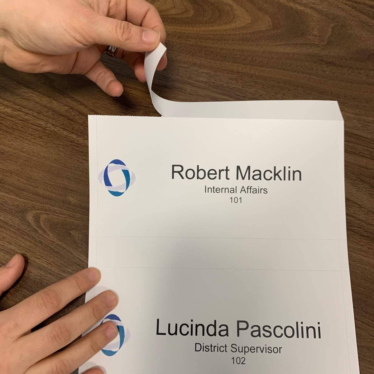 Perforated Paper Nameplate Inserts, Pack of 20 (8" x 3")
