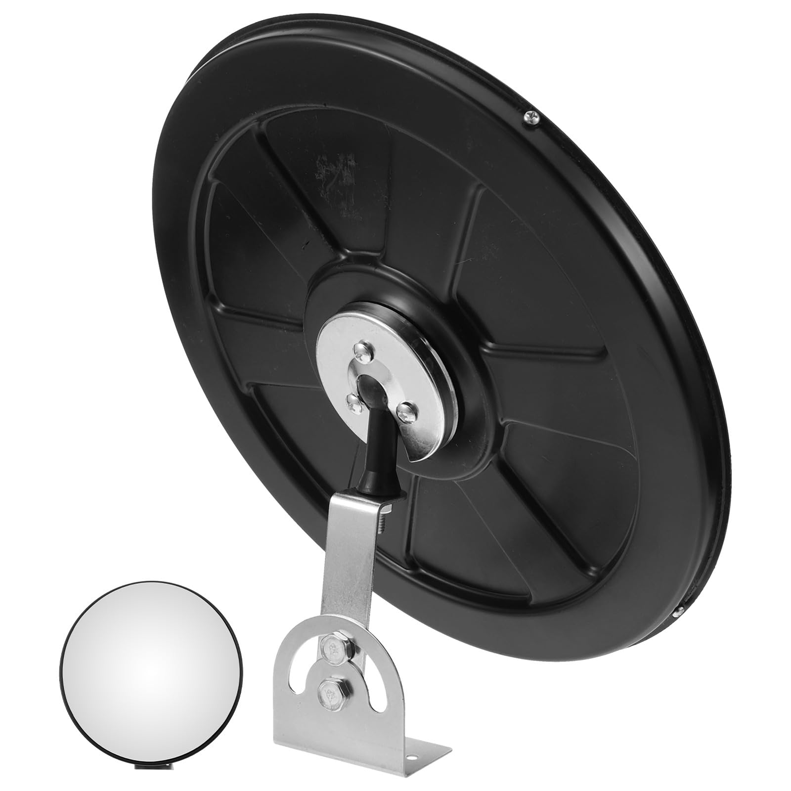 GALPADA Miroir Convexe de Circulation 30 Cm en Abs Noir Large Angle pour Sécurité Routière et Maison, Améliore la Visibilité aux Intersections et Virages