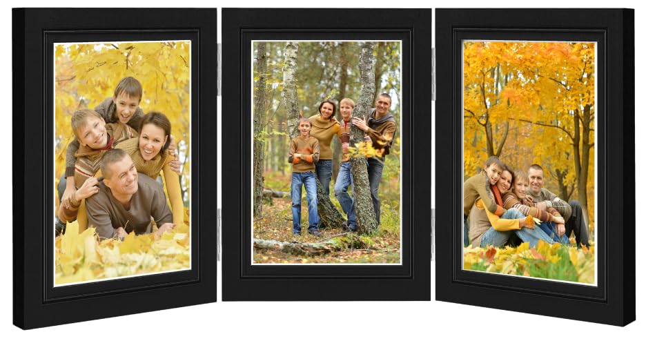 6x4 Triple Photo Frame, Black, 4 Pack, Triple Picture Frame, 10x15cm, 4x6 โ image 1