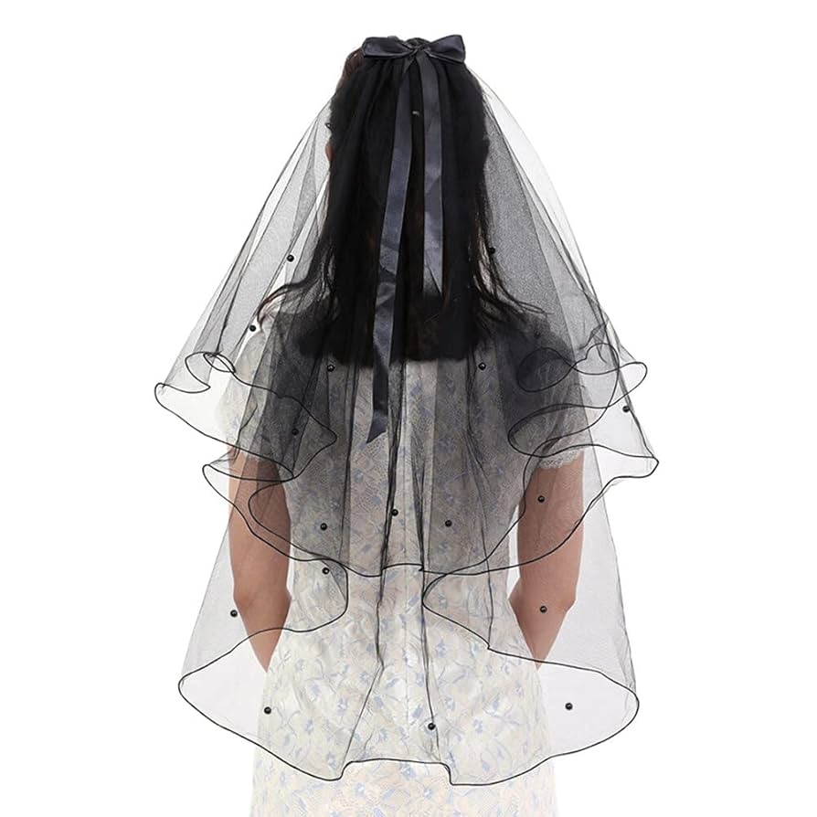 Eforcase Black Veil Brides Wedding Veils Curling Edge Short