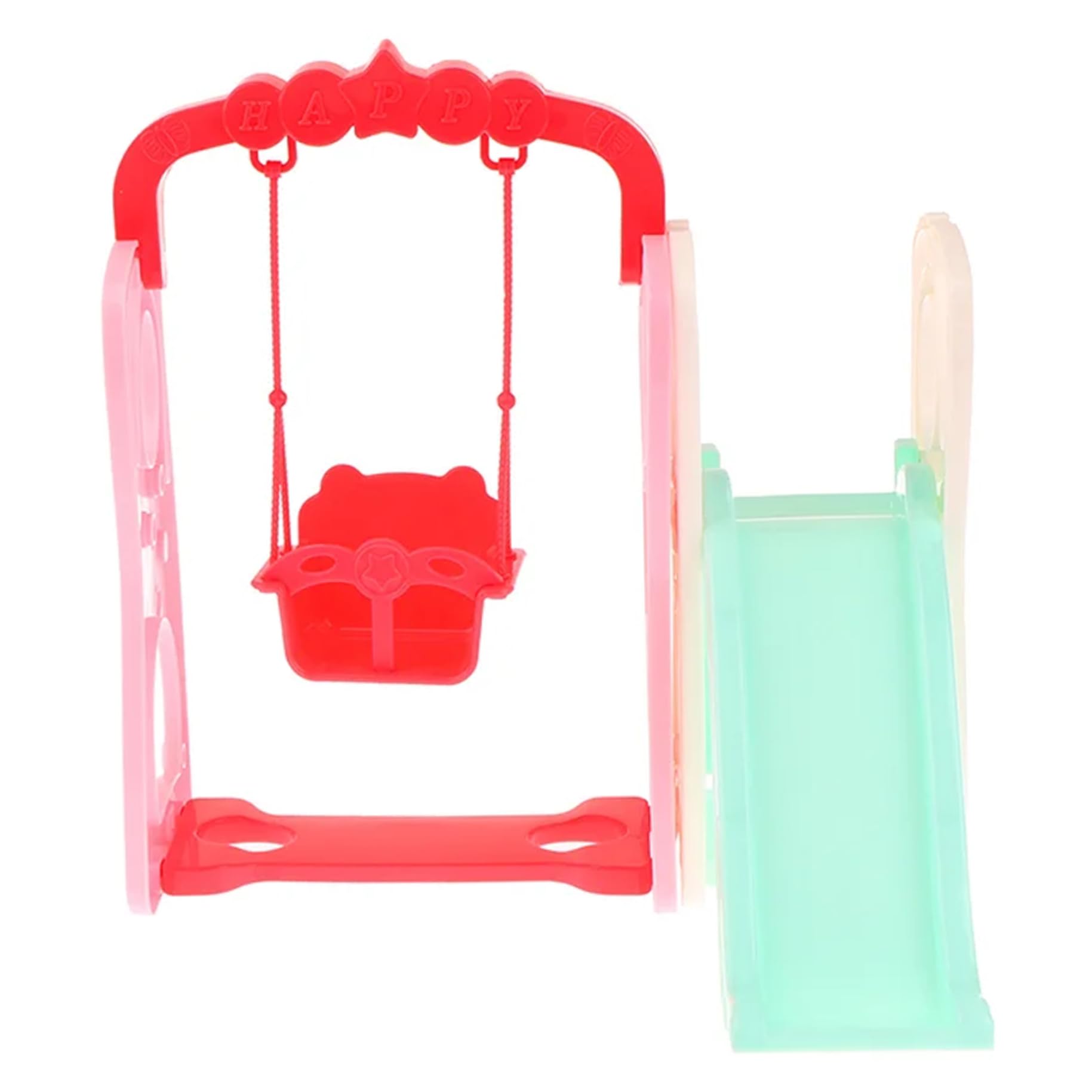 Columpio de muñeca con tobogán 2 unids/Set, Lindos Accesorios realistas para casa de muñecas, Divertido Juguete de Columpio en Miniatura para niños