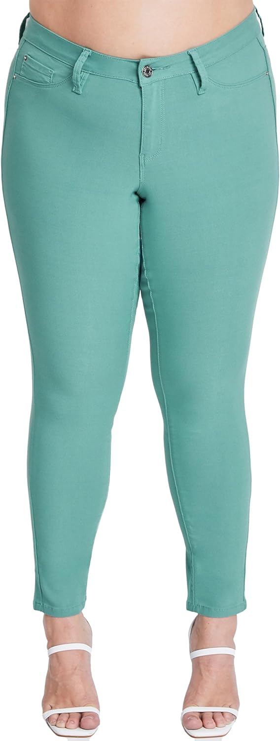 YMI Women’s Hyperstretch Skinny Work Casual Mid-Rise Pants