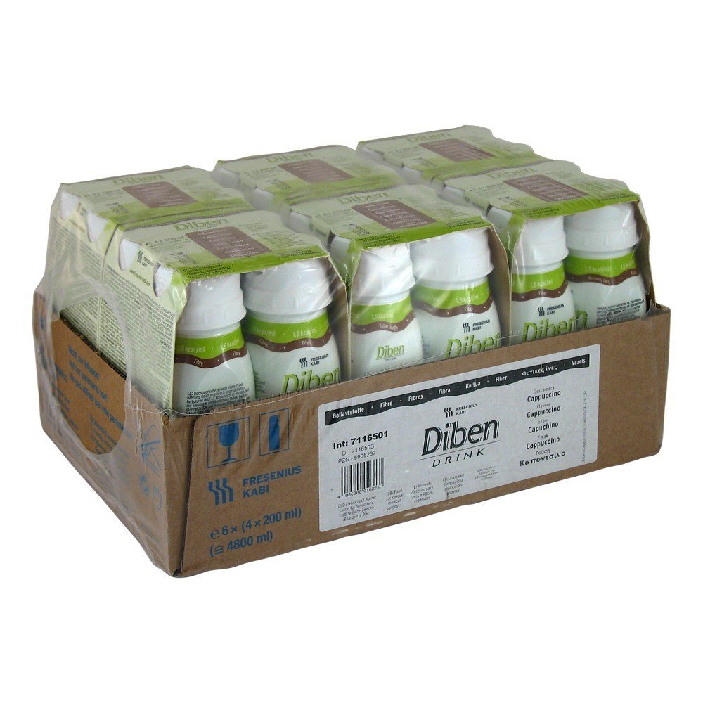 Fresubin Diben DRINK Cappuccino, 200 ml - bei Glukosetoleranzstörung - 24 EasyDrinks