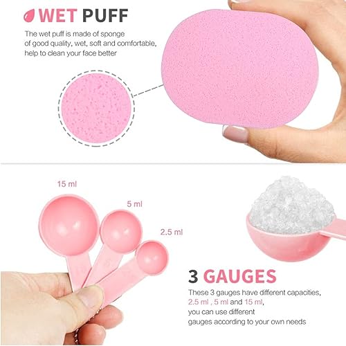 Miniatura 7 de Juego de cuencos para mezclar mascarillas faciales, kit de herramientas de mezcla de mascarillas con máscara facial, cuenco, espátula, cepillo de