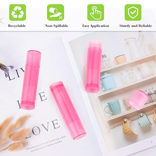 Miniatura 5 de 50 tubos de bálsamo labial giratorios de 0.15 onzas, recipientes de plástico vacíos para bálsamo labial giratorios, para pintalabios caseros,
