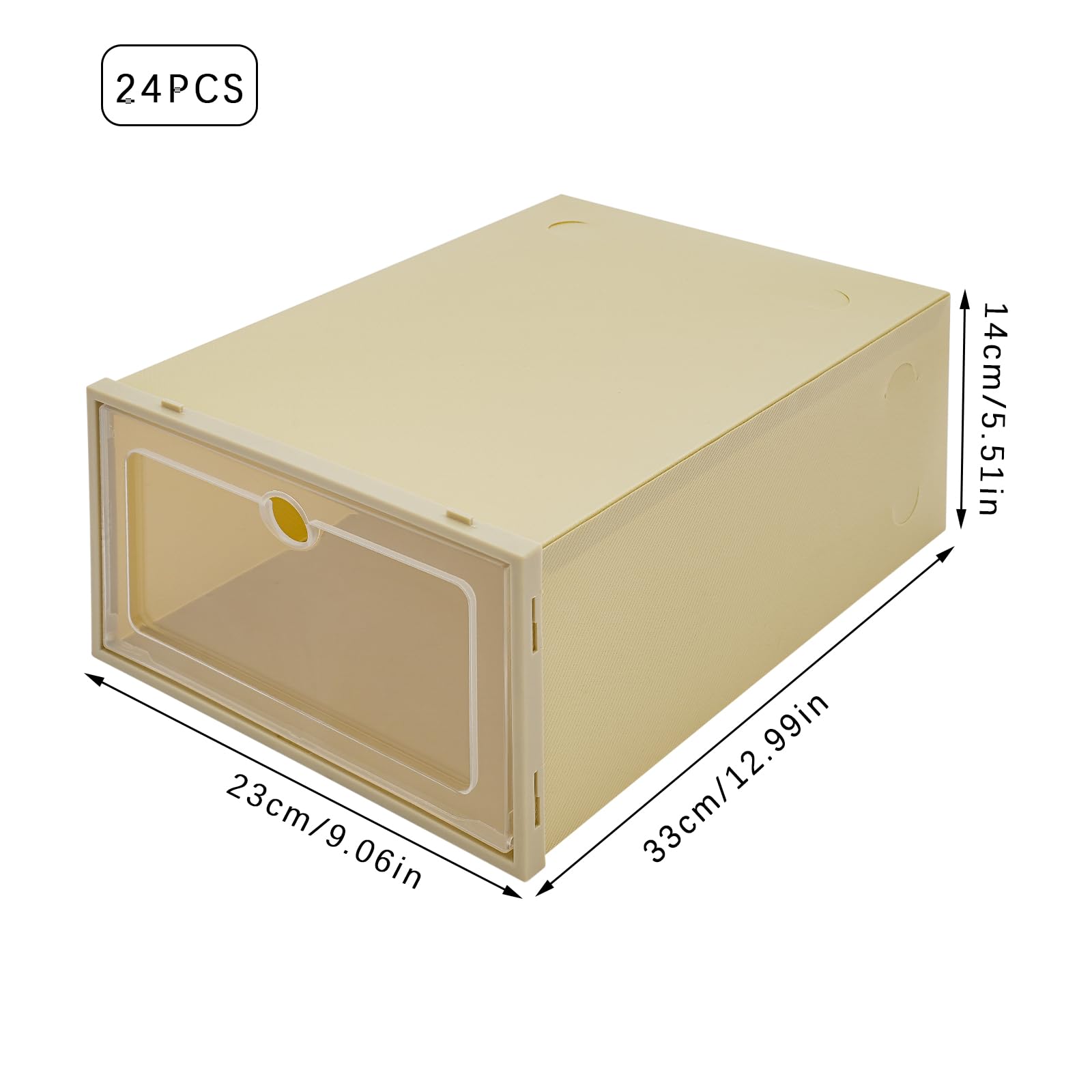24 scatole per scarpe, impilabili, trasparenti, con coperchio, per soggiorno, camera da letto, vestiti, libri, CD, cinture, 33 x 23 x 14 cm (verde avocado)