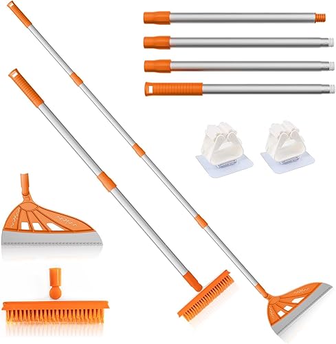 Miniatura 9 de Escoba mágica, escoba de silicona multifunción, escoba para limpieza de pisos, baño, pelo de mascotas, juego de escoba de perro azul oscuro (verde)