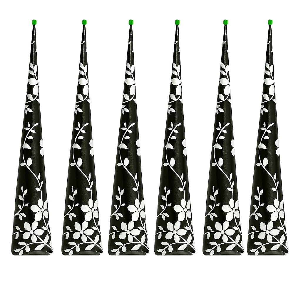 Decent 100% Natural Ready to Use henna Paste Hair Color, Hair Dye Cones (Darkest Brown, Pack of 6)