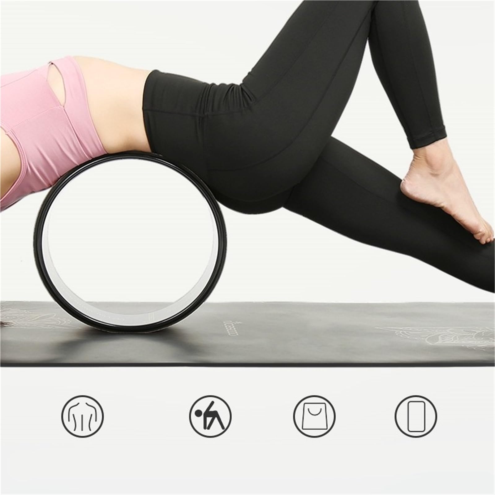 Ruota Yoga Palestra Fitness Massaggio Pilates Cerchio Mal di Schiena Aperta Rullo Wheels Set Ruota Yoga in Sughero