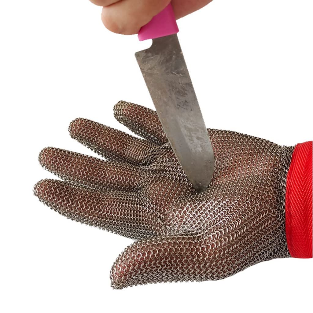Guantes Resistentes al Anillo de Acero Inoxidable de 304 de Servicio Pesado, Guantes de Trabajo de Seguridad cómodos y fáciles de Agarre (Color : 1pcs/XS)
