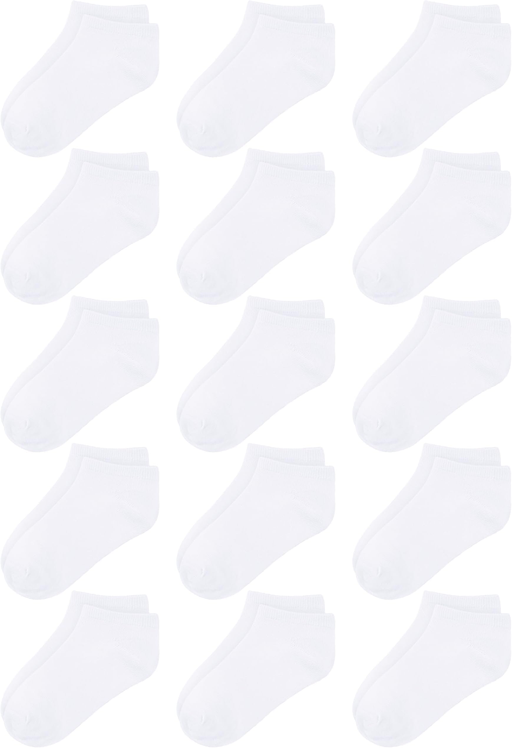 15 Pack Kids' Half Cushion Low Cut Athletic Ankle Socks Boys Girls Ankle Socks