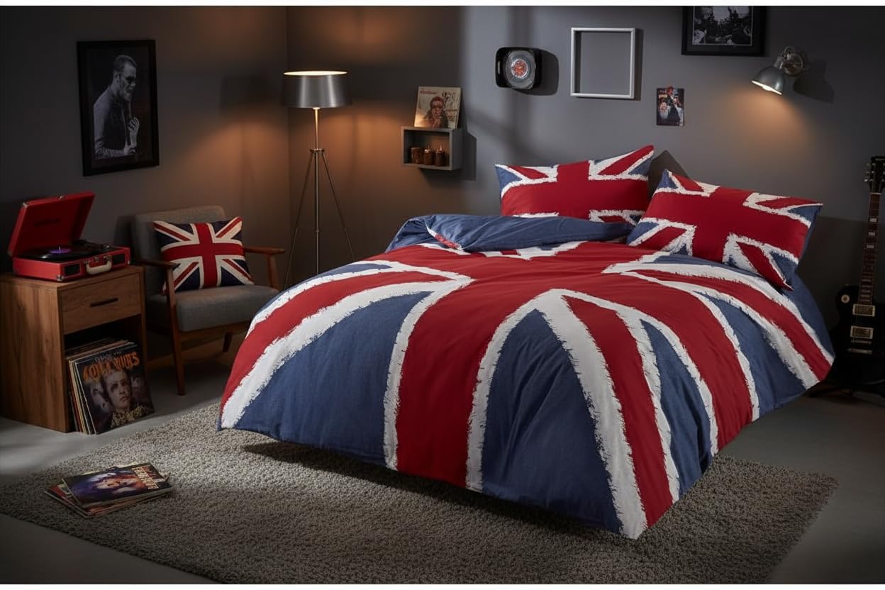 Rock N Roll Doppelbettbezug Funky Union Jack – Bettwäsche-Set