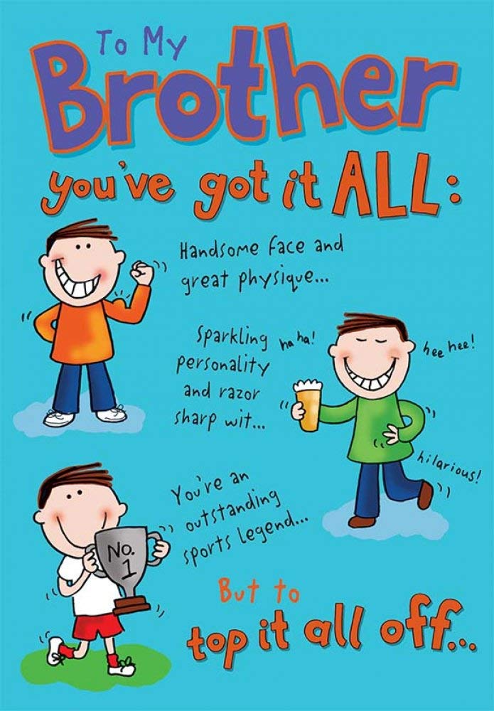 Piccadilly Greetings Humour Birthday Card Brother - 9 x 6 inches