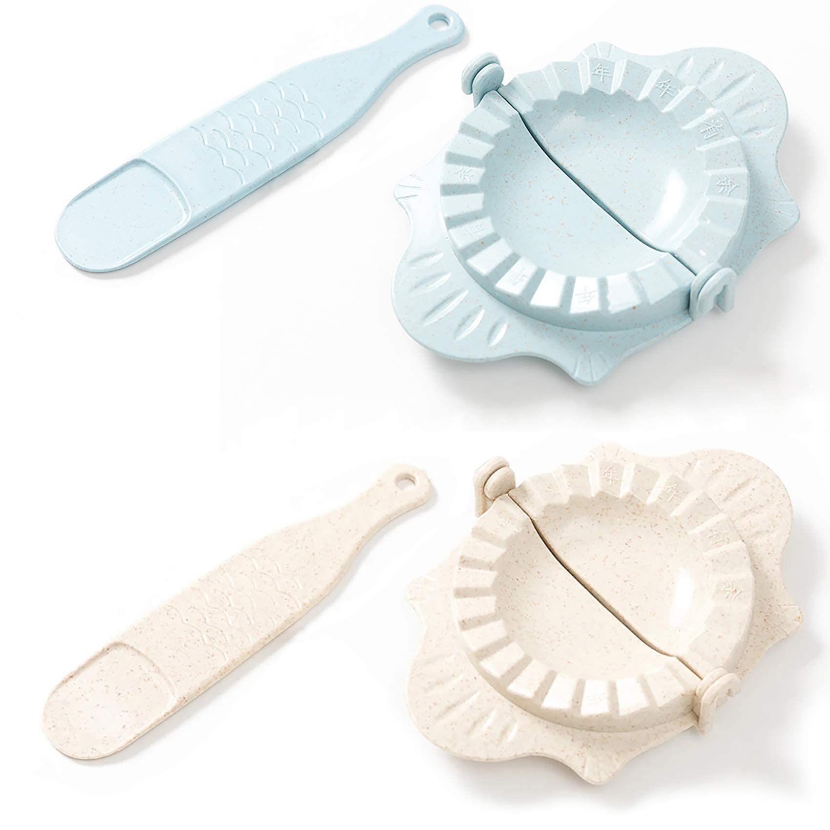 KASTWAVE Dumpling Maker, 2 Set Plastic Dough Press Pastry Tool Pressing Pie Ravioli Mould Cooking Molds for DIY Making Perfect Dumplings - That Make Your Job Easier 13 x 8 cm