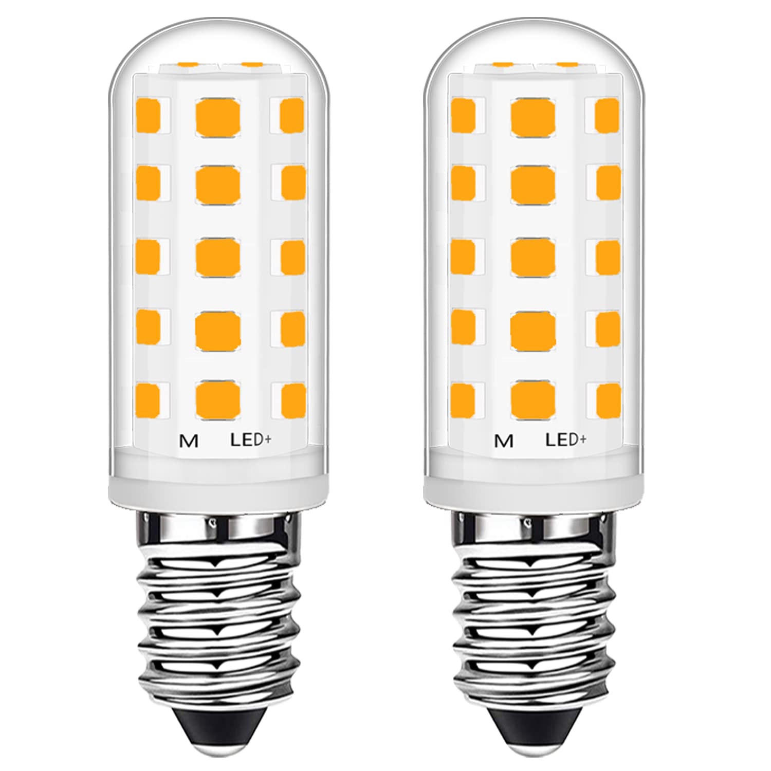 E12 LED Candelabra Light Bulbs 40W Equivalent, No Flicker Warm White 2700K 450 Lumens Chandelier Bulbs, 4W T3 T4 Clear Candle Bulb Base for Ceiling Fan, Non-Dimmable, AC 120V, Pack of 2