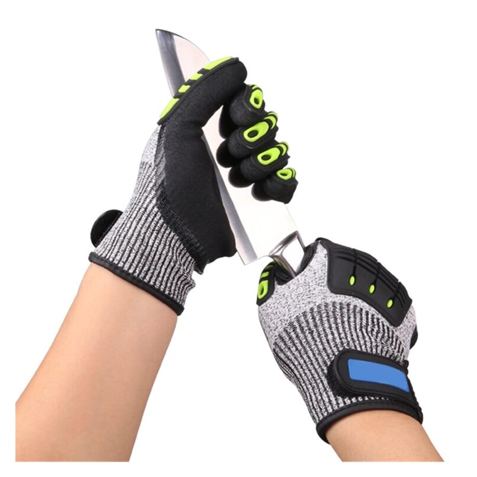 Gants De Coupe Gants Résistants Aux Coupures, Anti-Impact, Vibration, Huile TPR, Gants De Travail De Sécurité, Anti-Coupure, Absorbant Les Chocs, Mécanique Confortablement Adapté(Medium Code)