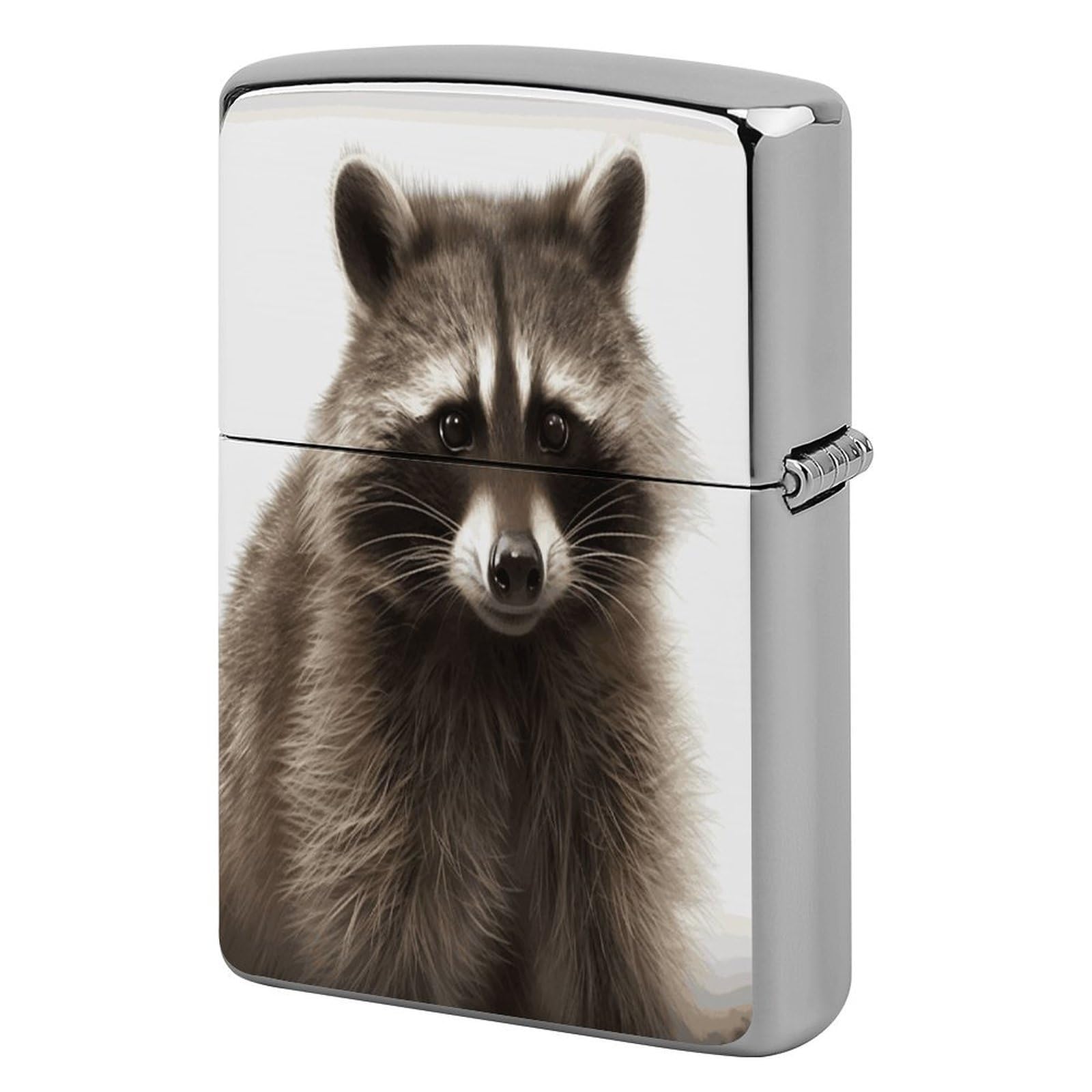 Btcowzrv Style Hairy Raccoon Metal Lighter Case Sleeve Cover Holder