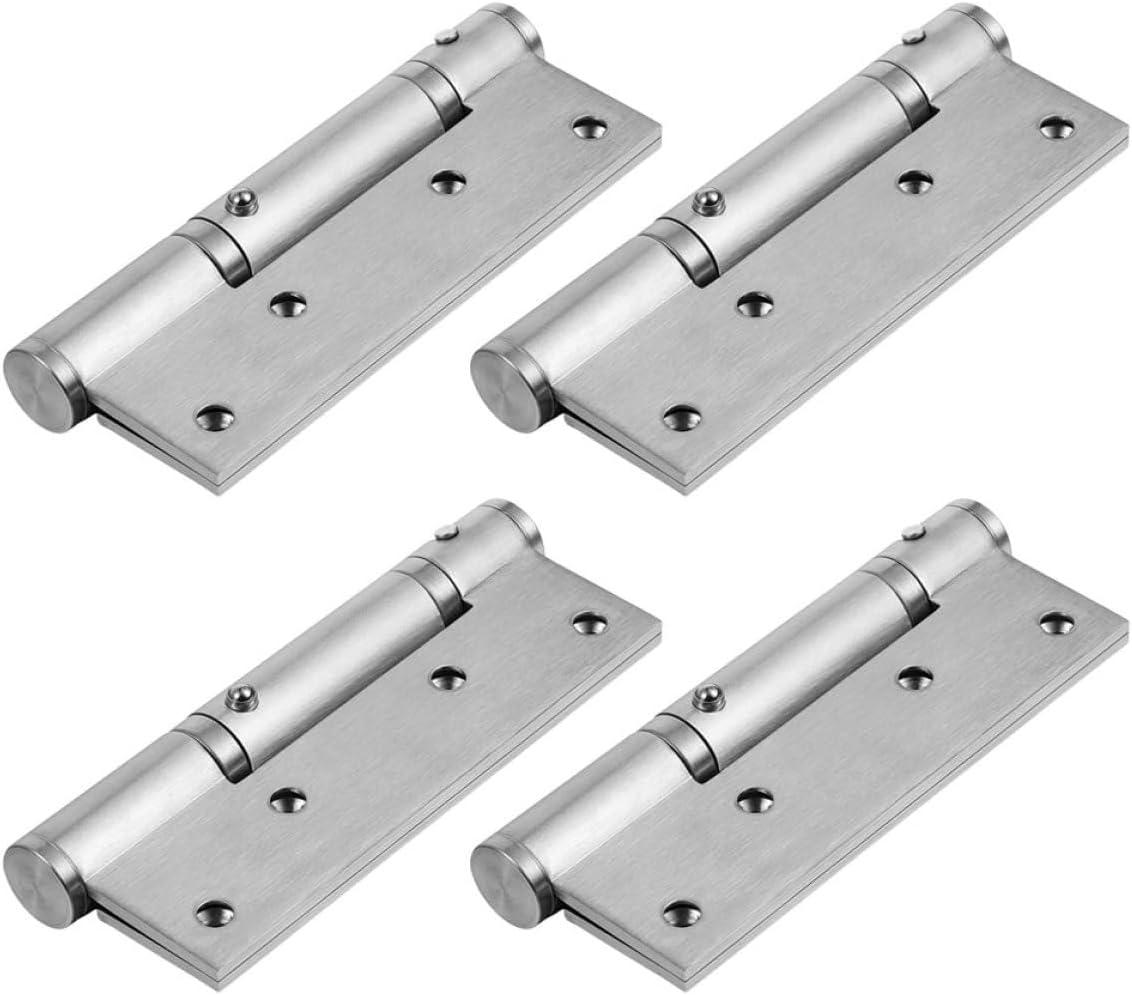 4pcs Stainless Steel Automatic Self-Closing Door Closer Hinges Spring Loaded Hidden Cabinet Door Hinges for Bedrooms and Commercial Use