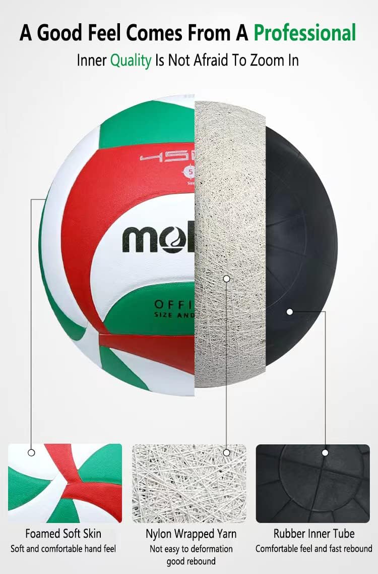 Molten VM4500 Volleybalbal White/Green/Red 5 Molten VM4500 Volleybalbal White/Green/Red 5